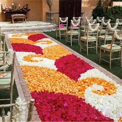 1000pcs Artificial Fake Rose Petals for Romantic Wedding Event Party Decoration Color Red White Wedding Flower Valentine Gift 5z