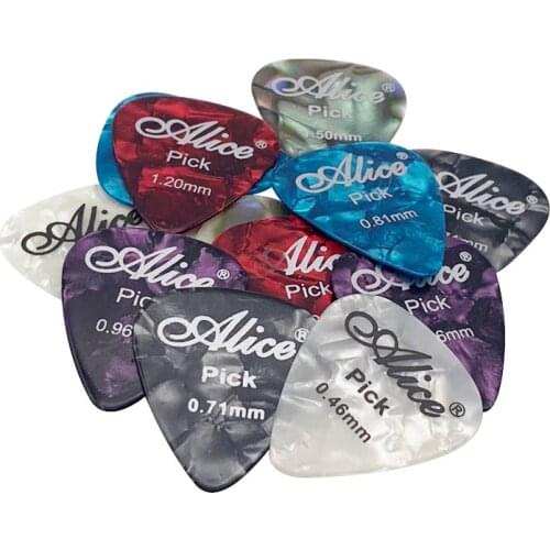 12 pcs Alice Guitar Picks Celluloid Mediator Thickness 0.46 0.71 0.81 0.96 1.20 1.50 mm Electric Acoustic Accessories