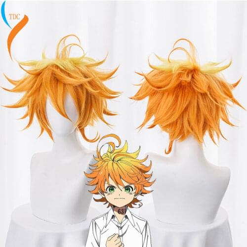 2019 Emma Cosplay Wig Anime Yakusoku no Neverland Women Orange Cosplay Wig 63194 The Promised Neverland Emma Cosplay