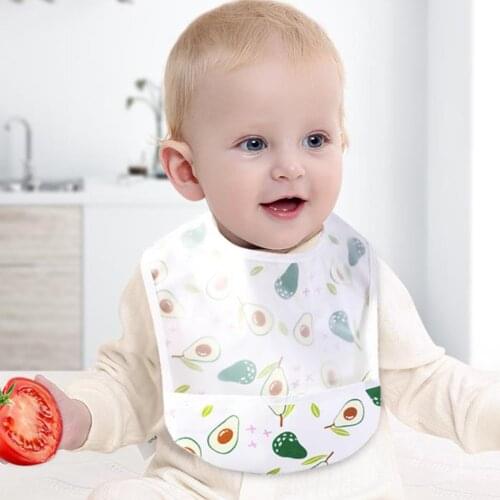 8 Styles Baby Bib EVA Waterproof Cartoon Pictures with Three-dimensional Pocket Free Adjustment Feeding Tool Accessories