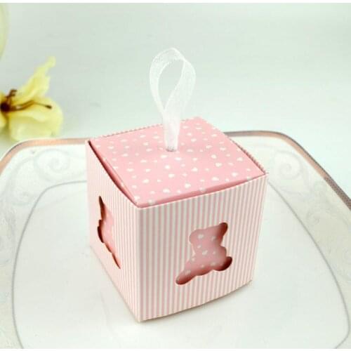 DIY Dotted Pink/Blue/Yellow Candy Box Cookie Box Favor Boxes For Wedding And Baby Shower