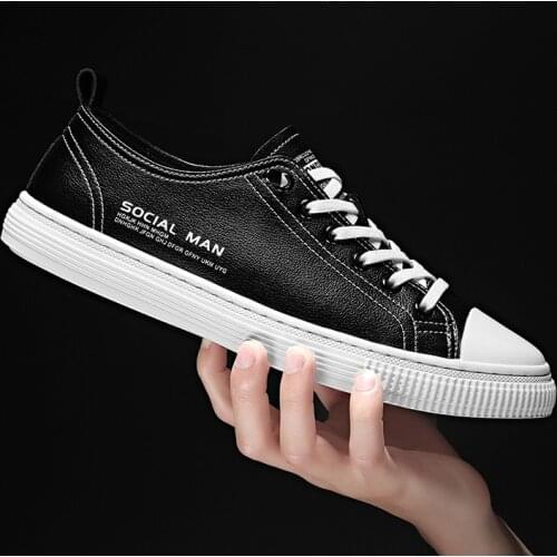 Mens Split Leather Fashion Sneakers Comfortable Casual Shoes Male Lace-Up Flat Shoes Non-slip Footwear Breathable Loafers