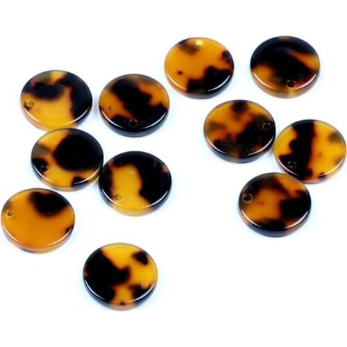 Leopard Print,Tortoise Shell Earring Charm,Acetate Acrylic Bead,Coin Shaped,Boho Jewelry,Earring Parts,Ohrringe finding-ACE211B