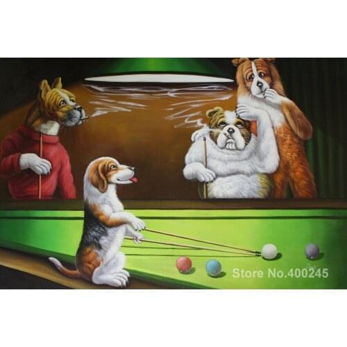Wall art Dogs Playing Pool Cassius Marcellus Coolidge Paintings Hand painted High quality