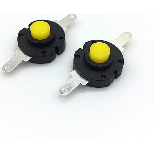 50PCS Flashlight Switch 1413-YK Self-locking Round Twisted Switch DIY Electronics Mini Switch Yellow Push Button Switch ON-OFF