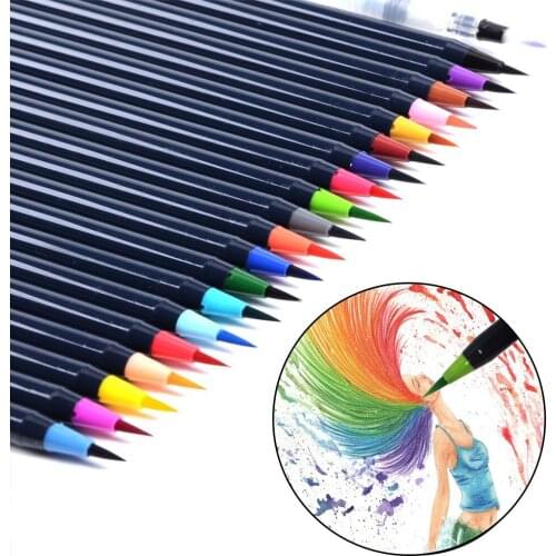 Painting Pen ainting Brush Sketch Manga Pen Paint 20 Colors watercolor brush Pen