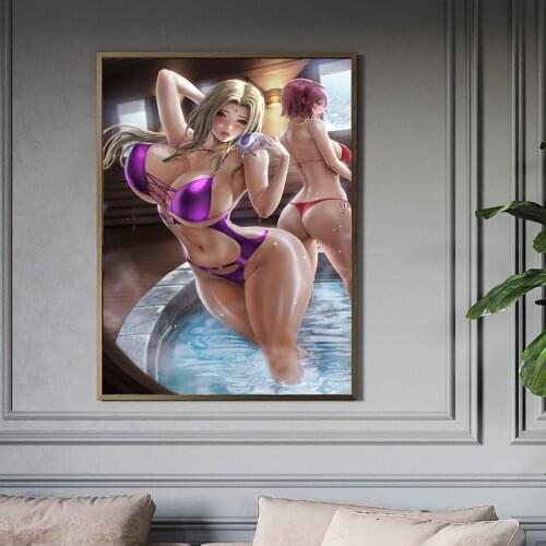 Sexy women wall posters HD print 3D anime games decorative pictures anime kawaii girl canvas paintings for bedroom anime women