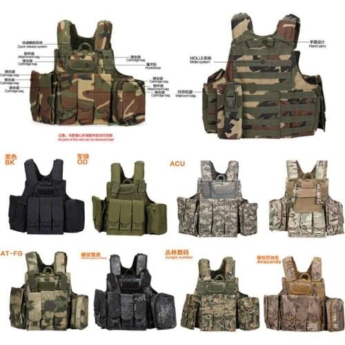 Uotdoor Detachable Tactical Airsoft CS Paintball MOLLE Plate Carrier Combat Play Vest