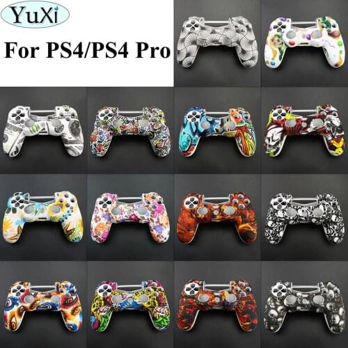 YuXi Silicone Protective Skin Case For Sony for Dualshock 4 for PS4 Pro Slim Controller Thumb Grips Joystick Caps