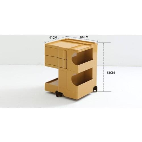 Nordic famous design rectangle PP plastic2 layer 3 layer storage with wheel removable cabinet cart