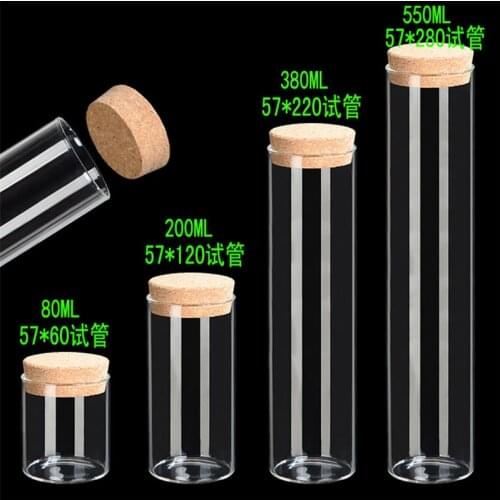 Wide-mouth Glass Jars Bottles with Corks Container For Saffron Candy Vanilla Tea Food Transparent Clear Empty Bottles 4pcs/lot