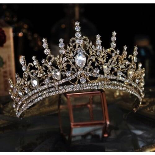 Bridal Tiaras Queen Crowns Baroque Headband Crystal Pageant Diadem For Women Rhinestone Party Jewelry Wedding Hair Accessories