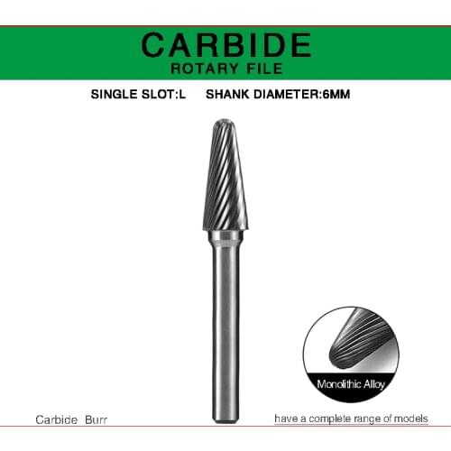 YG8 Alloy Rotary File L TYPE Head Tungsten Carbide Rotary file Tools Point Burr Die Grinder Abrasive Drill Milling Carving Bit