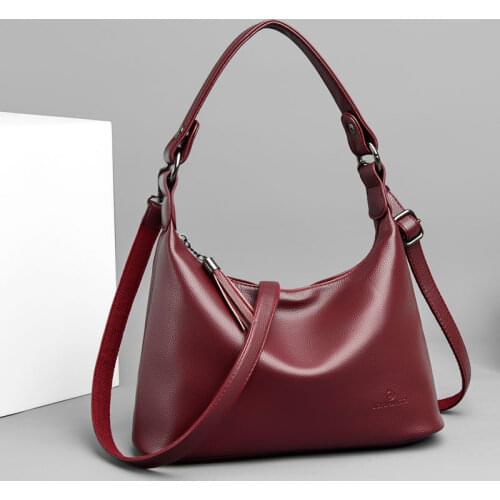 High Quality Leather Purses and Handbags Luxury Designer Shoulder Cross Body Bag Woman Brand Casual Tassel Large Clutch Hand Bag