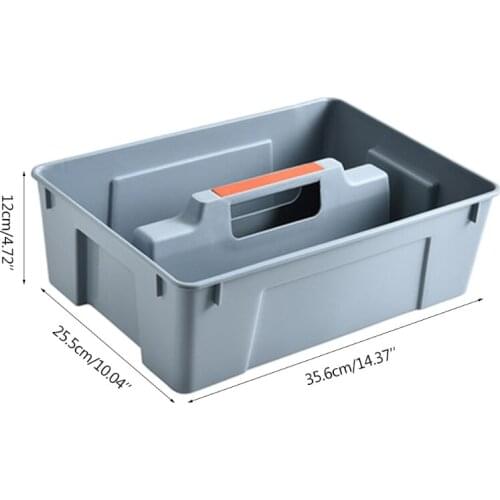 2 Dividers Tool Storage Box Portable Plastic Hardware Toolbox with Handle for Home Kitchen Living Room