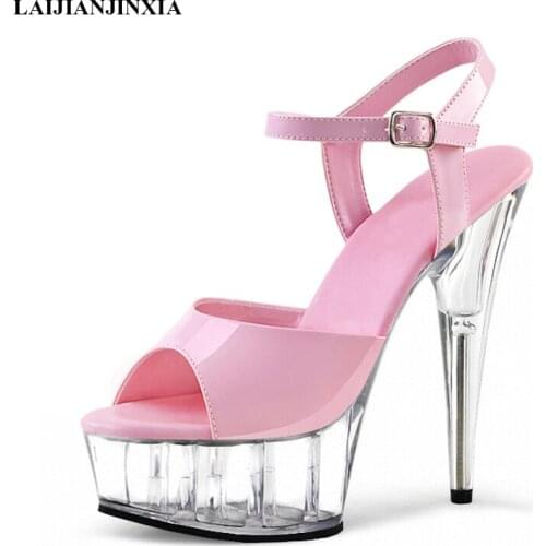Fashion Lady Nightclub Party 15cm High-Heels Sandals Dance Shoes Dancing Shoes Model High Heels Lady Dance Shoes
