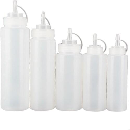 10pcs Condiment Squeeze Bottle for Sauces, Leakproof Plastic Bottles with Squeeze Top, Large Squirt Bottle, Capacity 240ml