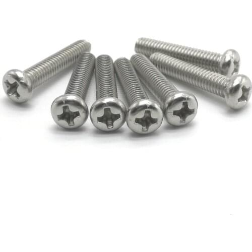 20Pc 50pc 100pcs m1 m1.2 m1.4 m1.6 M2 M2.5 M3 M4 DIN7985 GB818 304 Stainless Steel Cross Recessed Pan Head Screws Phillips Screw