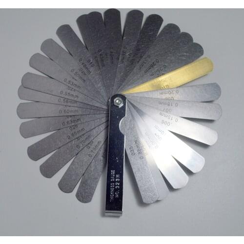 32 Blades Steel Feeler Gauge Guitar Ruler Gap Measuring Tool Dual Marked Metric and Imperial