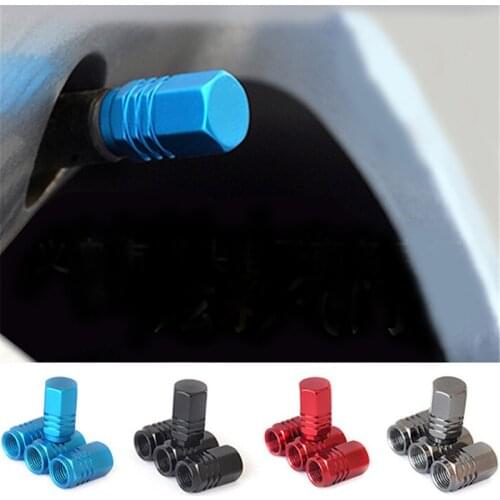4pcs Aluminum Hex Tire Valve Stem Caps Hexagon Car Tyre Valve Covers for US Valves Car-styling Parts Accessories freeshipping