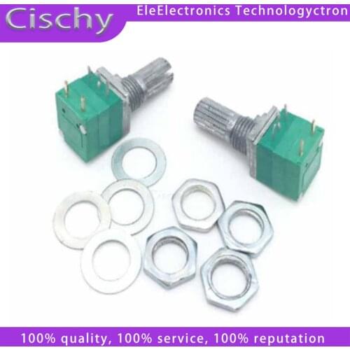 5pcs RV097NS 5K 10K 20K 50K 100K 500K with a switch audio 5pin shaft 15mm amplifier sealing potentiometer