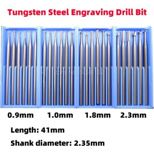 6Pcs Alloy Tooth Pin Wheel Box Bone Carving Olive Knife Tungsten Steel Burr Drill Bits Grinder Rotary Tools Woodworking