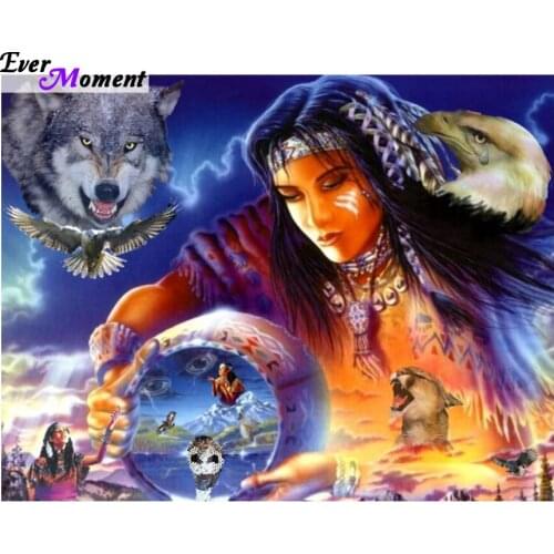 Diamond Embroidery The Spirit Of Indian 5D Diy Diamond Painting 3D Diamond Mosaic Home Decoration Needlework Crafts ASF560