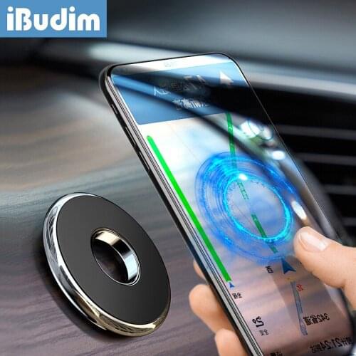 IBudim Car Phone Holder Magnetic Universal Magnet Car Phone Mount GPS Support For iPhone 12 11 Xiaomi Sansung Phone Wall Holder