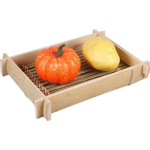 Bamboo Drain Basket Square Basket Tray For Organizing Wicker Fruit Vegetables Basket Bread Food Storage Sink Washing Basket Gift