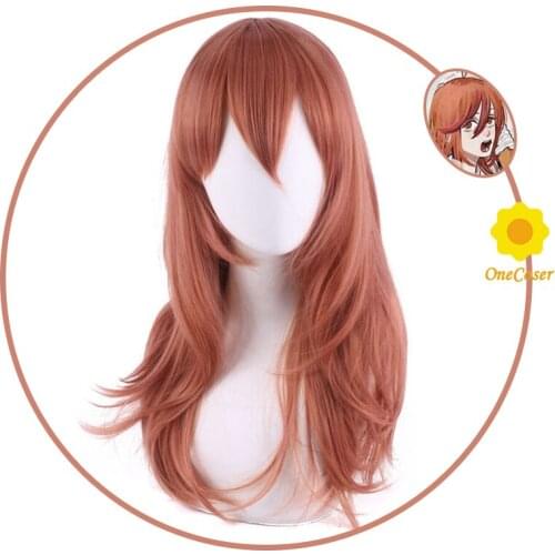 Chainsaw Man Angel Devil Cosplay Wig Orange Brown Long Wig Heat-resistant Fiber Hair + Wig Cap Halloween Party Role Play Girls