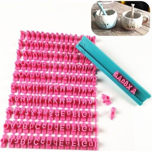 Ceramic Art Alphanumeric Combination Imprint Stamp Polymer Clay Imprint Character Mold Fudge Biscuit Pottery DIY Embossing Tool