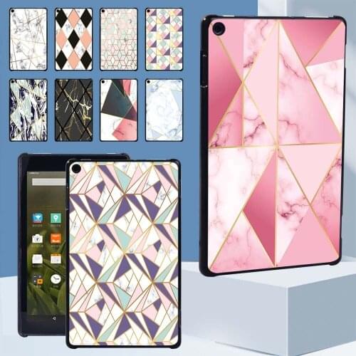 Tablet Back Shell for Amazon HD 8 6th/7th/8th/10th Gen /HD 10 5th/7th/9th Gen/Fire 7 5th/7th/9th Gen Shape Pattern Case +pen