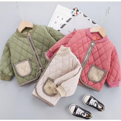 Childrens Winter Clothing Pathwork Thick Down Jacket Casual Coat Lattice Warm Cotton Outdoor Outerwear Down Coat for Kids