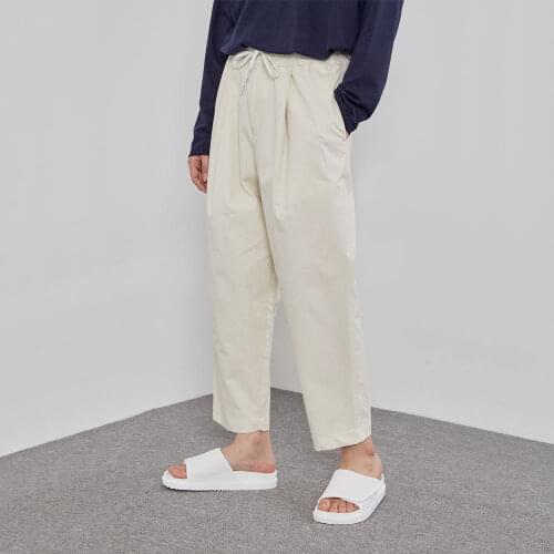 Japanese wide leg Capris mens summer thin Harlan loose trend tooling Capris radish pants big trendy men
