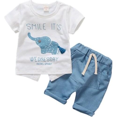 Baby Boys Girls Clothes Set Summer Tops Shorts Cotton Children Kids Sport Suit 1st Birthday Costume Newborn Boys Clothing Sets