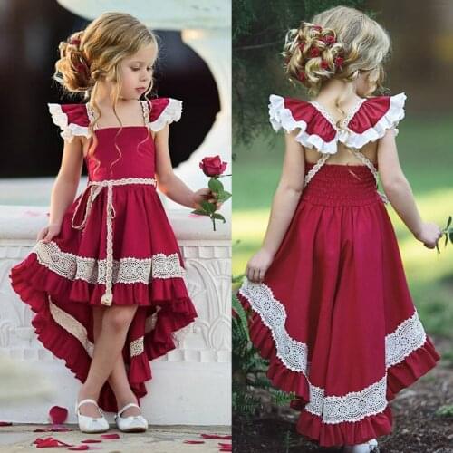 Summer Girls Lace Party Dresses Baby Girl 1st Birthday Wedding Princess Dress For 2 3 4 5 years Childrens Clothing Kids Clothes