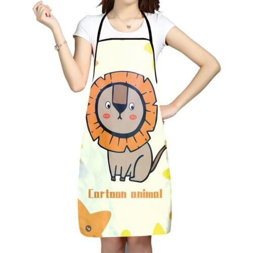 Kitchen Apron Lion Cartoon Children Printed Sleeveless Oxford Fabric Aprons for Men Women Home Cleaning Tools Creative Gifts