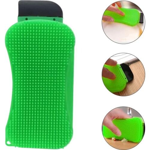 Multifunction Silicone Cleaning Brushes Useful Washing Sponge Kitchen Cleaning Bowl Pan Bowl Dish Brush Easy Clean Cooking Tool