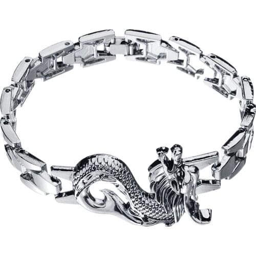 Dragon Pattern Stainless Steel Trend Jewelry Fashionable alloy Bracelet Watch for Men HandChain