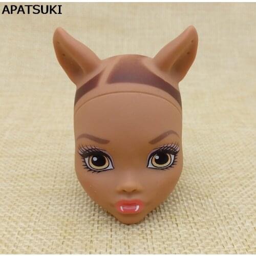 Soft DIY 1/6 Doll Head For Monster High Doll BJD Dolls Practicing Demon Monster Head Without Hair Doll Accessories