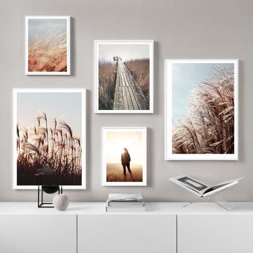 Nature Grass Canvas Print Scandinavian Poster Nordic Style Landscape Wall Art Painting Minimalism Picture Modern Home Decoration