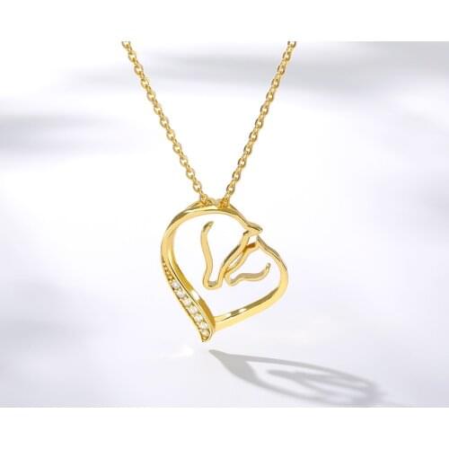 2020 New Cubic Zircon Pendants Heart Necklace For Women Crystal Heart Gold Sliver Color Long Necklaces Popular Fashion Jewelry