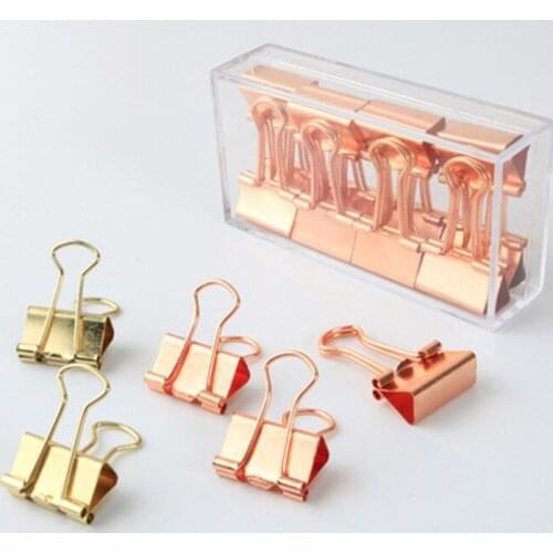 2020 New Metal Dovetail Clip 19mm Rose Gold and Gold Office Supplies Paper Organizer Binder School File Organizer