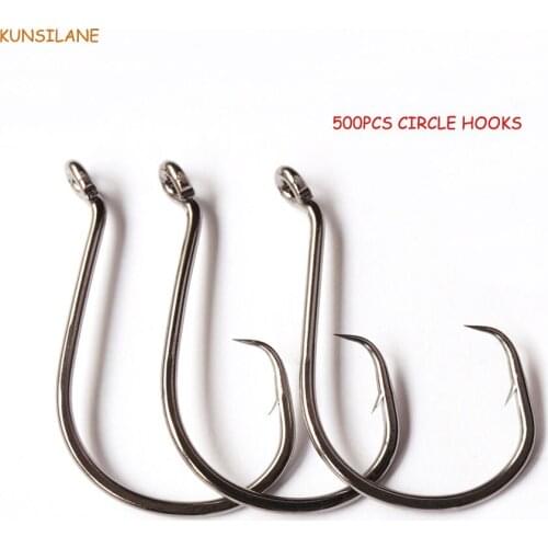 Wholesale 500pcs Chemically Sharpened Octopus Circle Fishing Hooks Fishing Tackle High Carbon Steel Saltwater offset fishhook