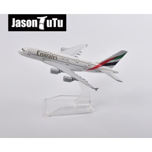 JASON TUTU 16cm United Arab Emirates Airbus A380 Plane Model Aircraft Diecast Metal 1/400 Scale Airplane Model Gift Collection