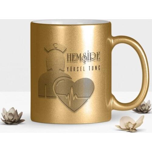 Personalized Professional Nurse Gold Gilded Mug Cup-4