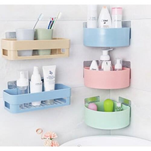 Bathroom Shelf Bathroom Adhesive Storage Rack Kitchen Home Decoration Corner Shower Shelf Rack Storage Rack Hanging Accessories