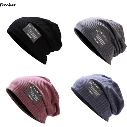 Letter Bonnet Hat For Men And Women Autumn Knitted Solid Color Skullies Beanies Spring Casual Soft Turban Hats Hip Hop Beanie