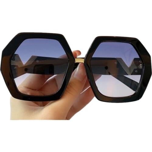 Overszied Pattern Hexagonal Sunglasses For Women Men 2020 Brand Big Sun Glasses UV400 gafas de sol