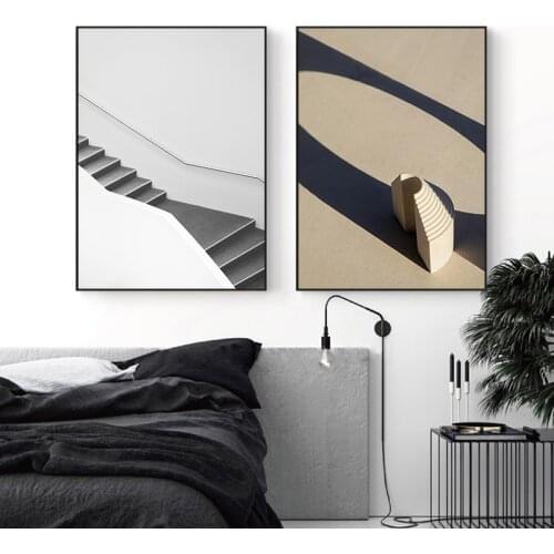 Modern Black and white Minimalist Line Wall Art Canvas painting posters Prints Painting Pictures for Living Room Bedroom Decor
